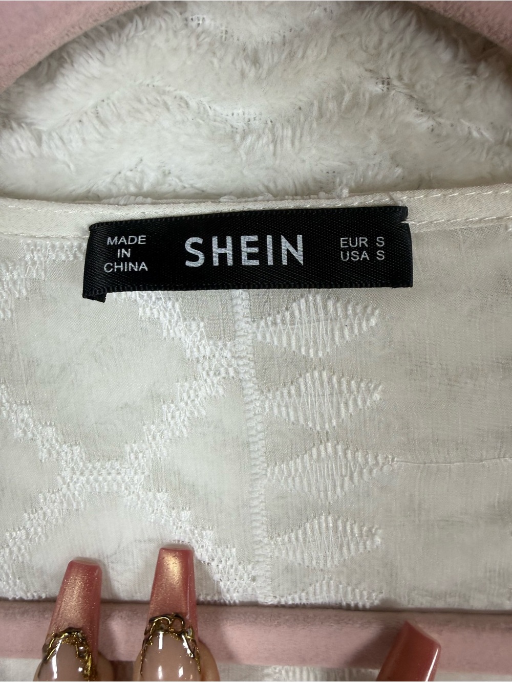 SHEIN White Textured Embroidered lace cover up. So cute 🥰